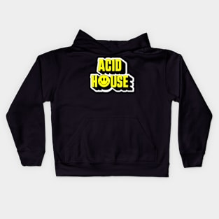 ACID HOUSE  - Smiley Font Kids Hoodie